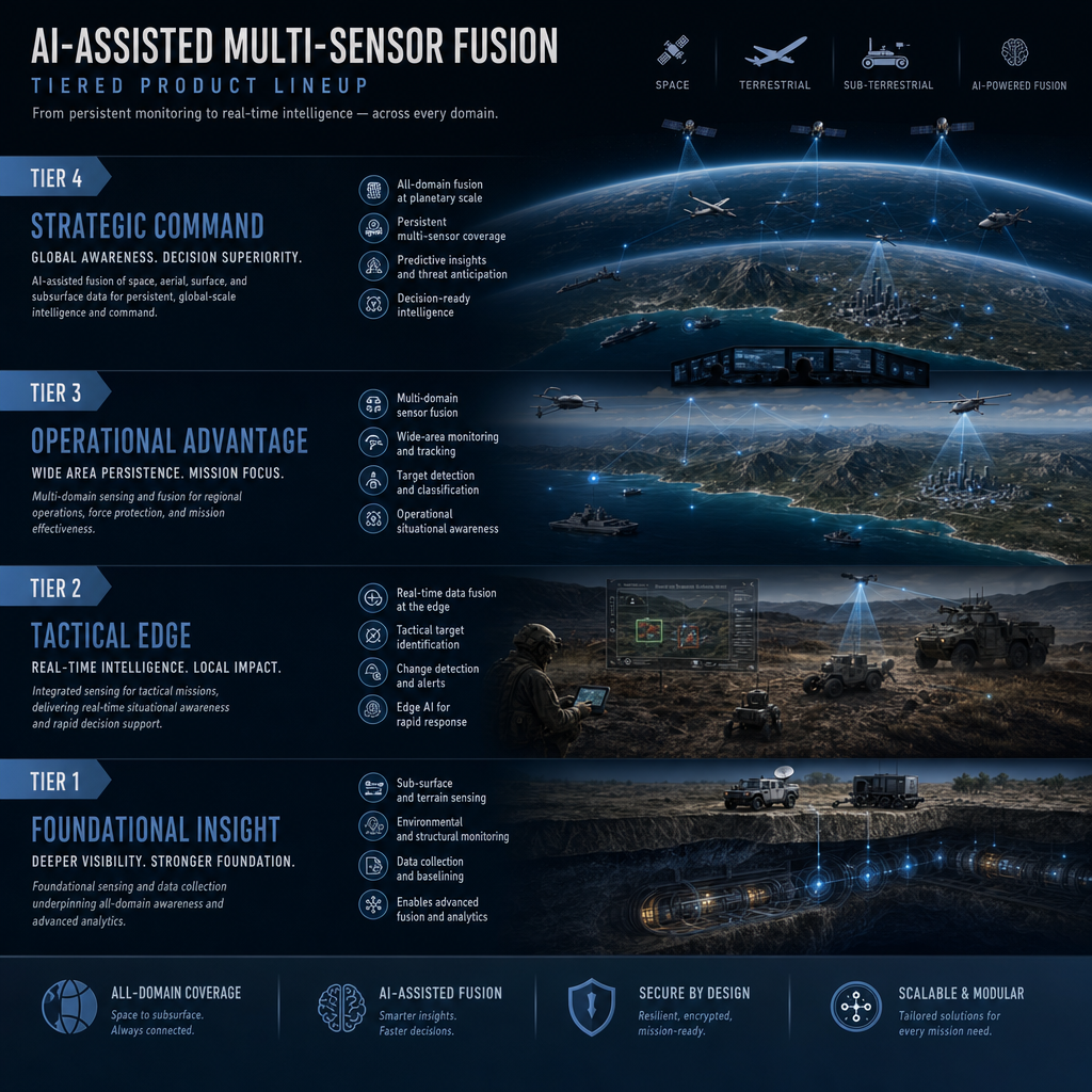 Advanced orbital sensor array scanning the earth's horizon